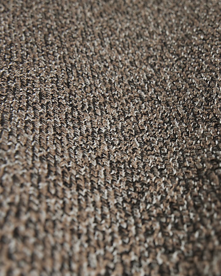 Grey Knit Fitted Midi Skirt