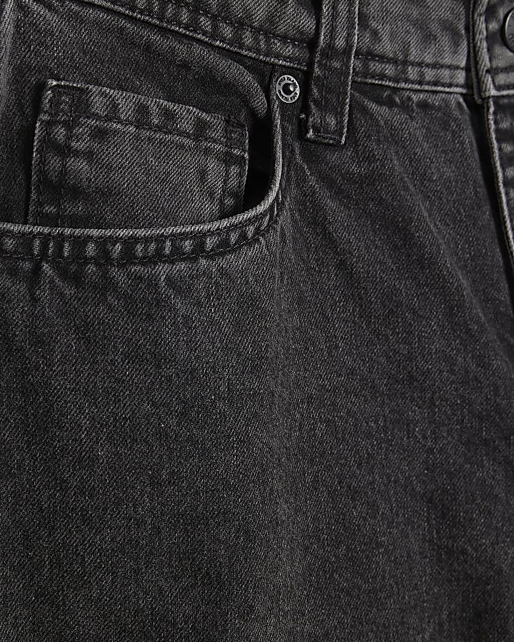 Black Seamed Barrel Leg Jeans