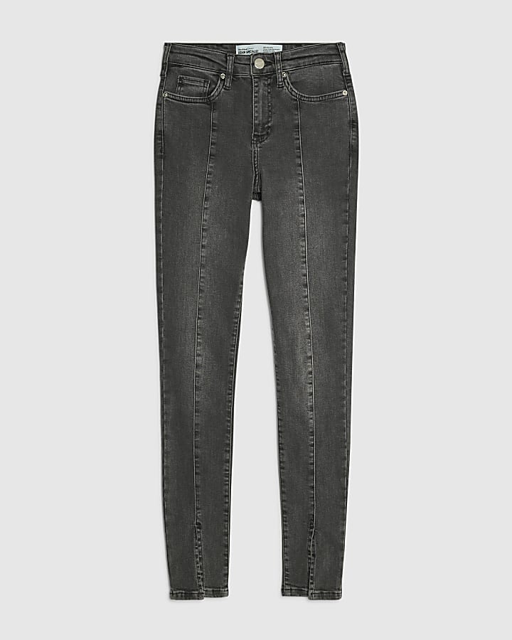 Black Seam Detail Skinny Jeans