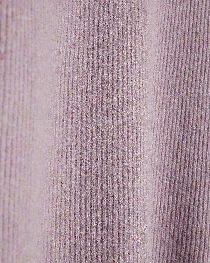 Petite Purple Knitted Funnel Neck Jumper