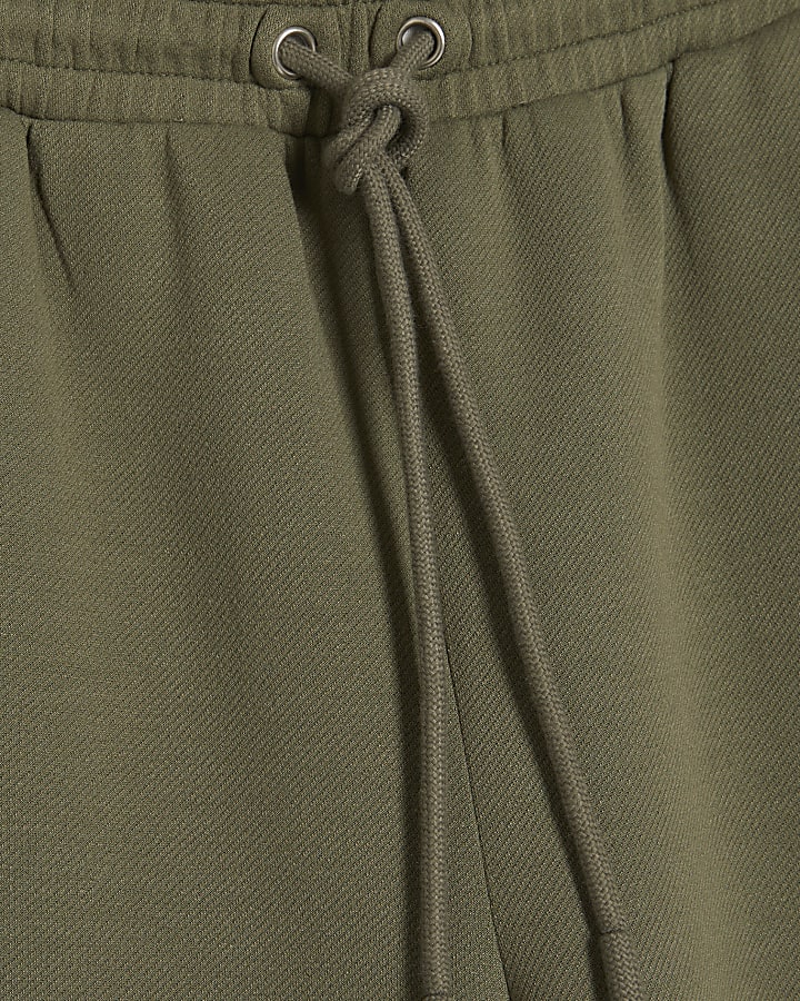 Khaki Premium Twill Wide Leg Joggers