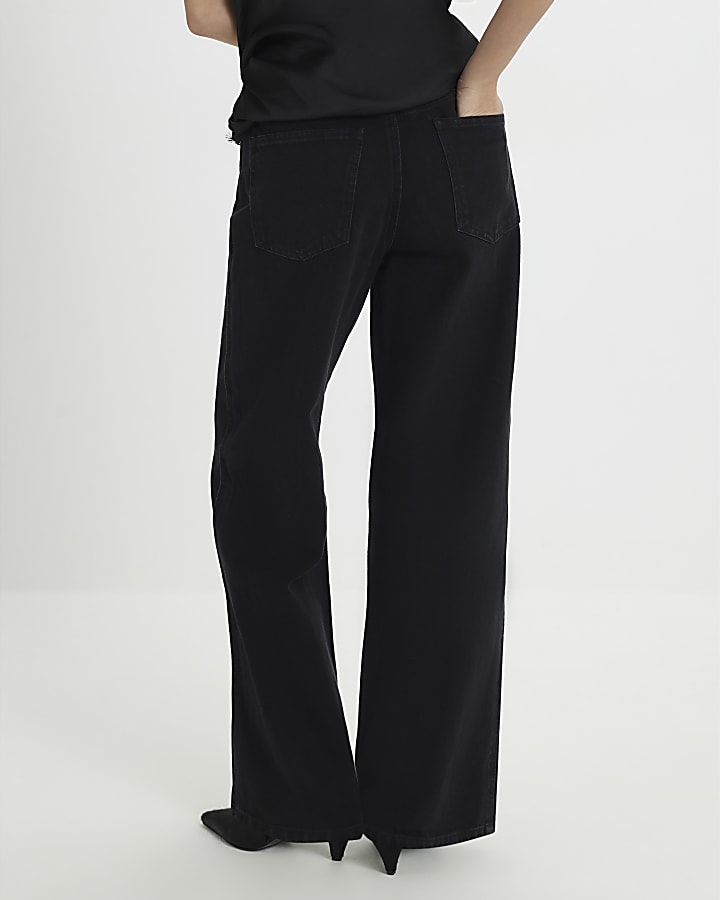 Petite Black Straight Embellished Jeans