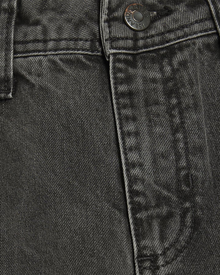 Petite Black Seamed Barrel Leg Jeans