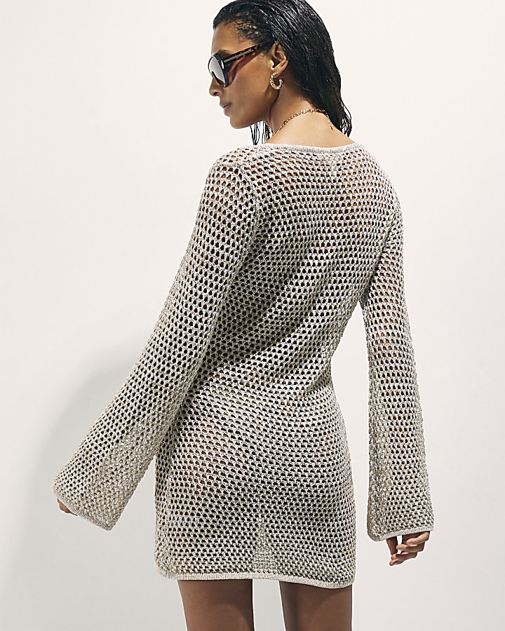 Gold Metallic Knit Beach Tunic
