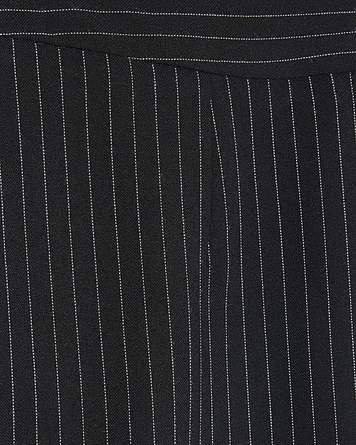 Black Pinstripe Flared Trousers