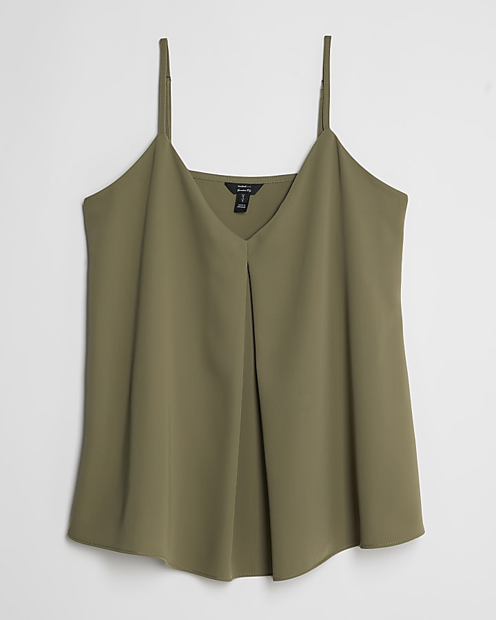 Khaki V-neck Cami Top