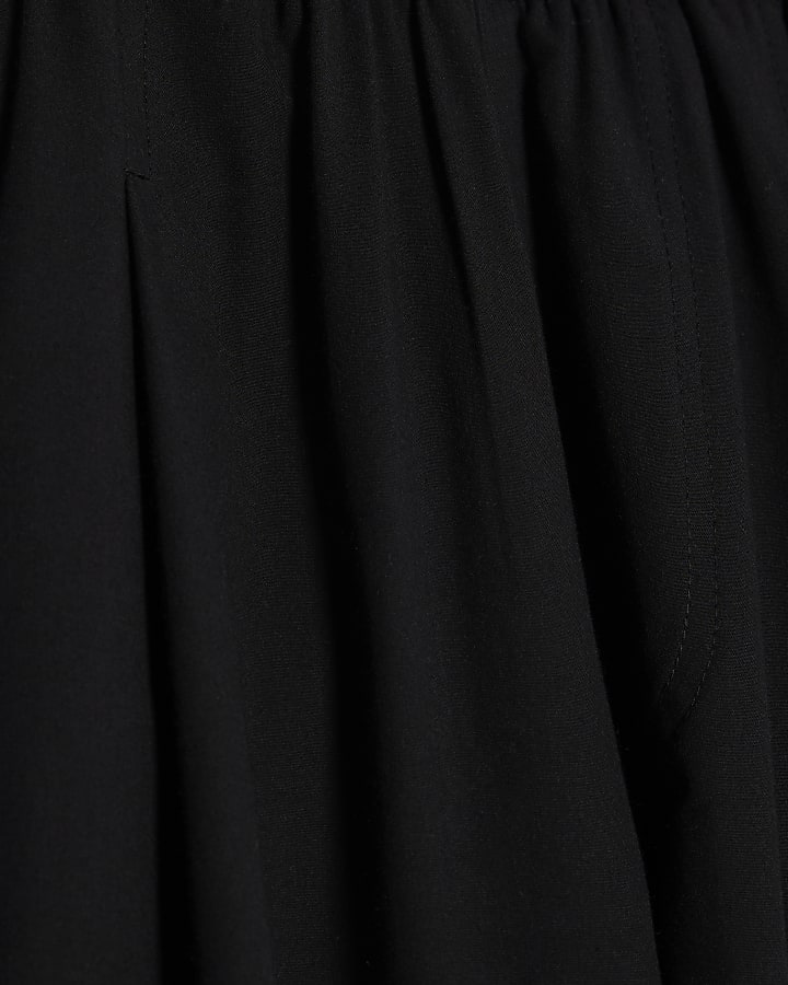 Black Poplin Barrel Trousers