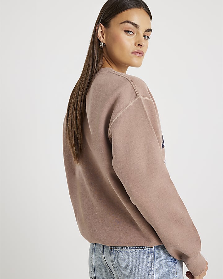 Beige Long Sleeve Iconic Club Sweatshirt