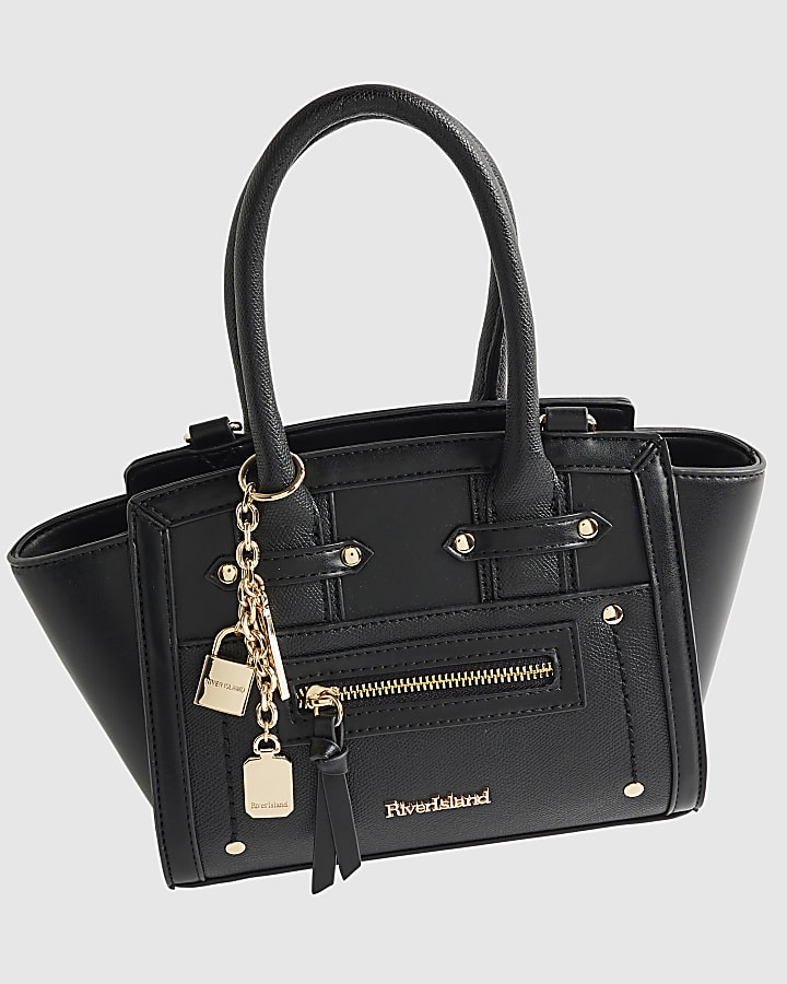 Black Winged Panelled Zip Tote Bag