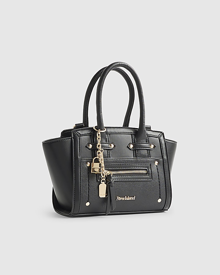 Black Winged Panelled Zip Tote Bag