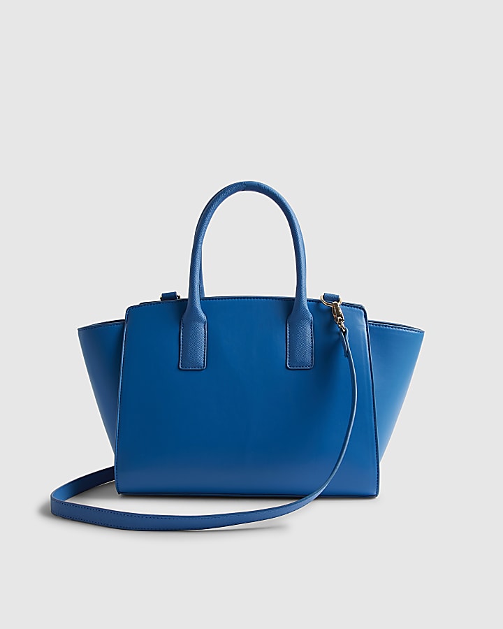 Blue Winged Panelled Zip Tote Bag