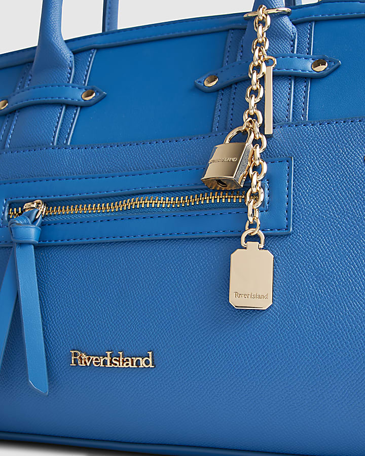 Blue Winged Panelled Zip Tote Bag