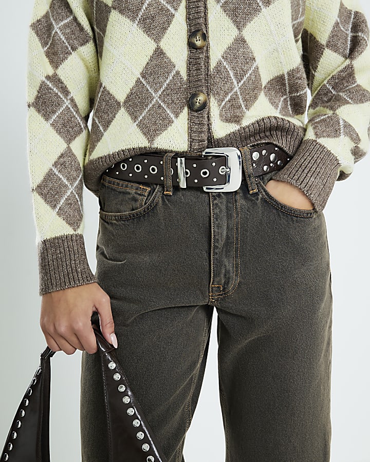 Brown Studded Belt