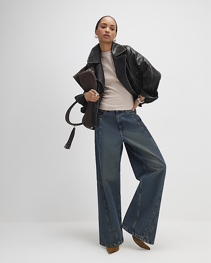 Beige Fitted Ribbed T-shirt