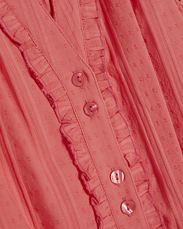 Pink V Neck Mini Dress