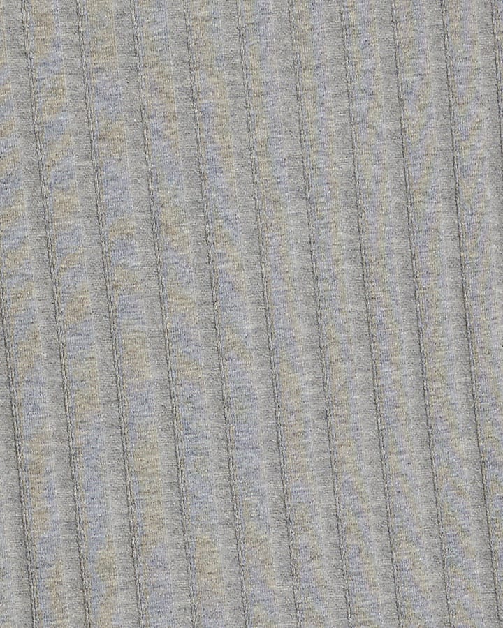 Grey Sleeveless Wide Ribbed Tank Top