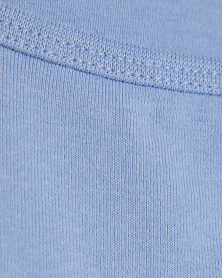 Blue Sleeveless Cotton Tank Top