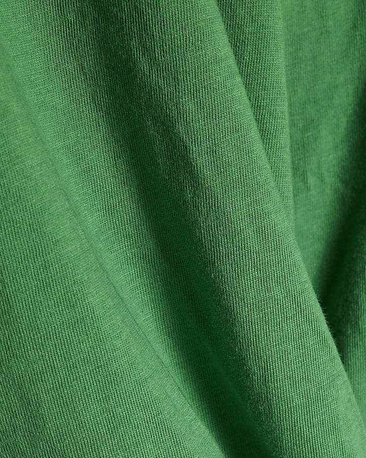 Green Short Sleeve Twist Front T-Shirt