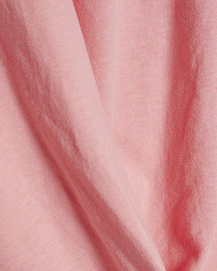 Pink Short Sleeve Twist Front T-shirt