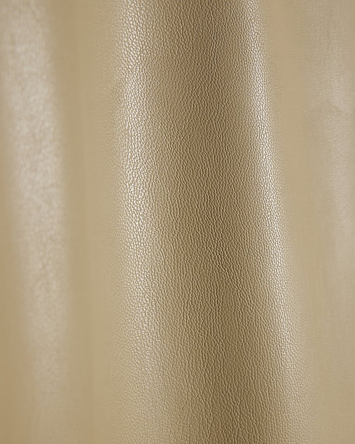 Beige Belted Straight Leg Trousers