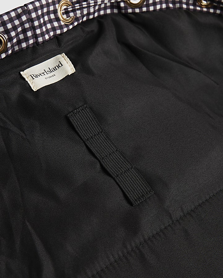 Black Gingham Scrunch Makeup Bag