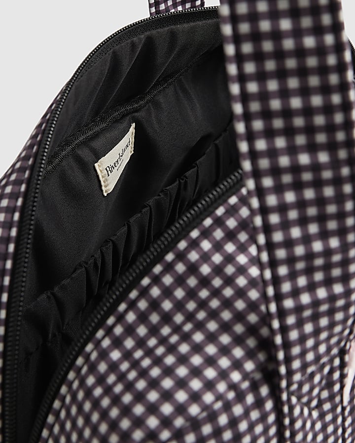Black Gingham Bow Holdall Bag