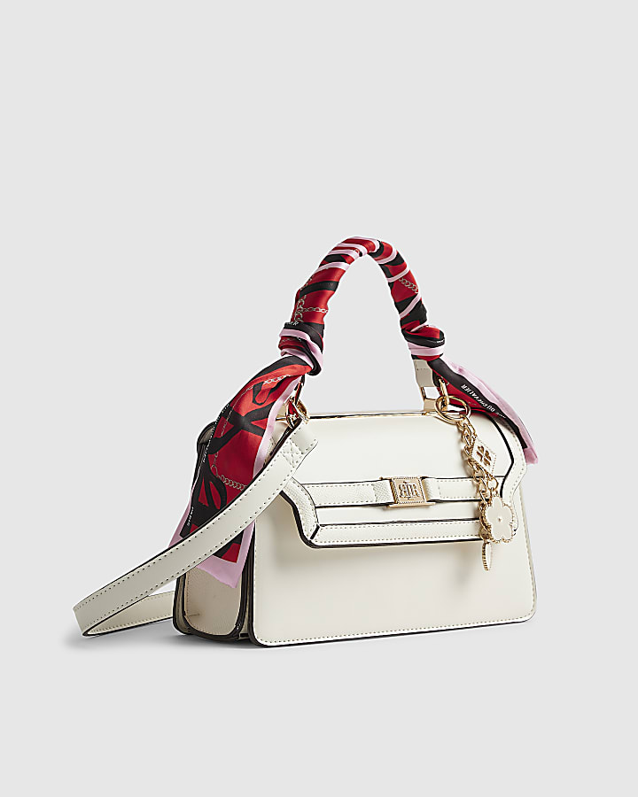 Cream Scarf Handle Tote Bag