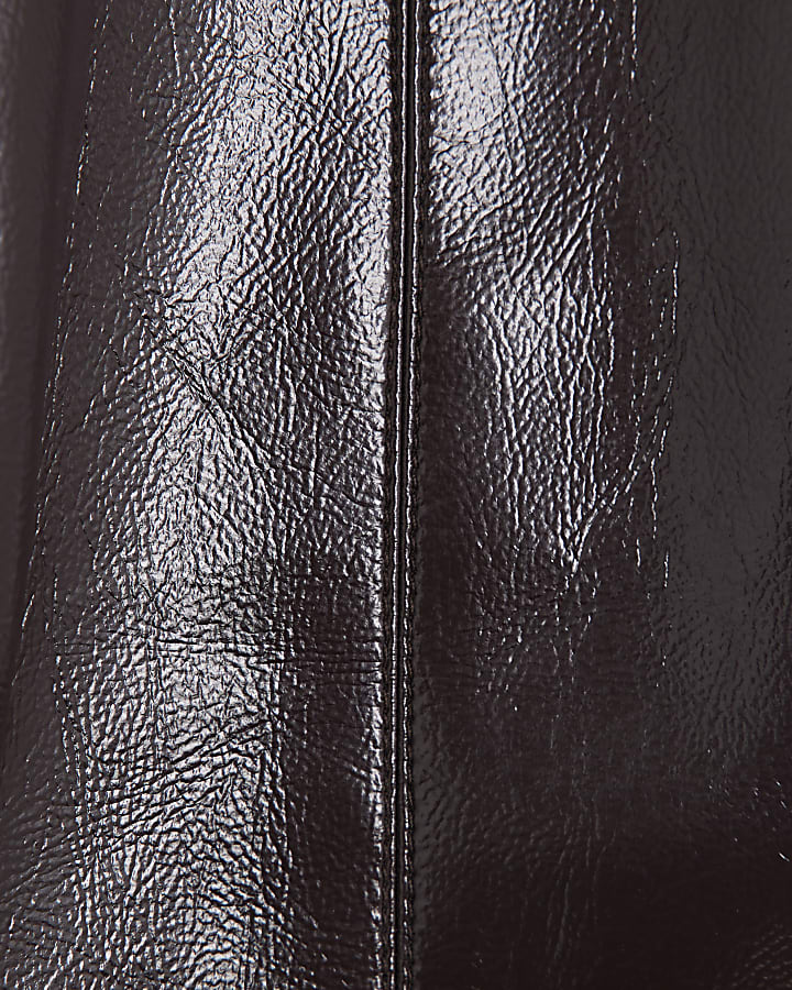 Red Faux Leather Bow Back Mini Dress