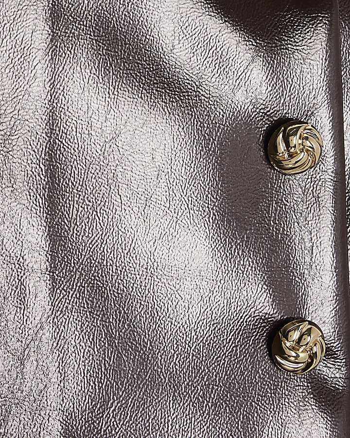 Red Faux Leather Skort