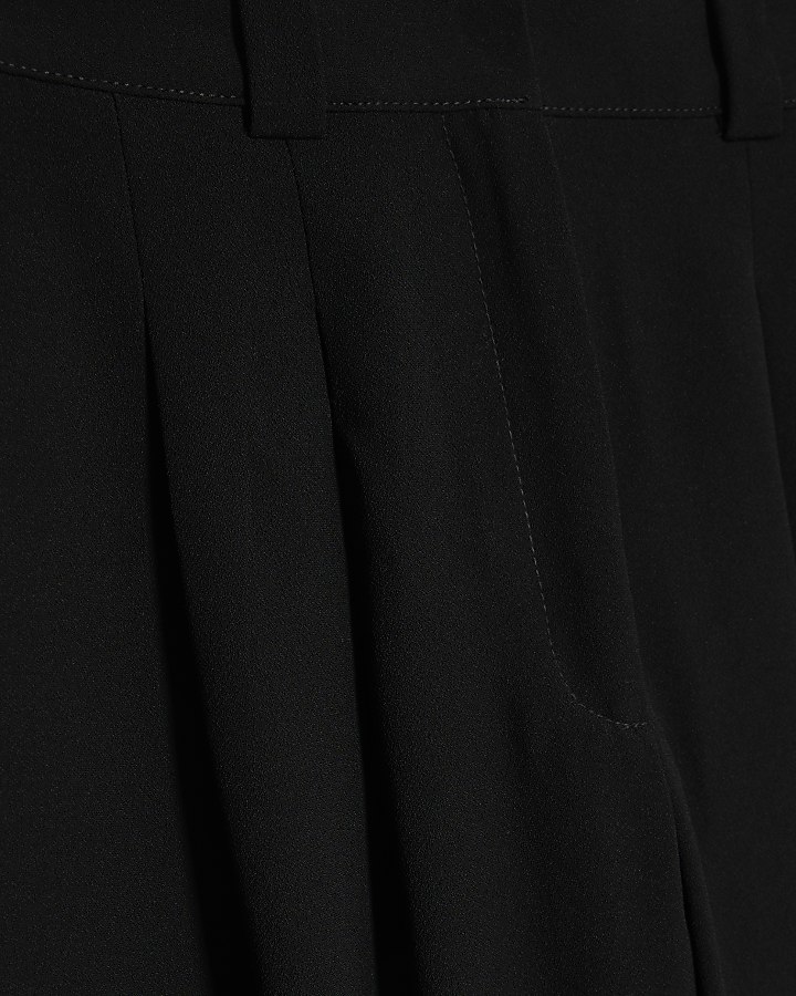 Black Wide Leg Tailored Trousers
