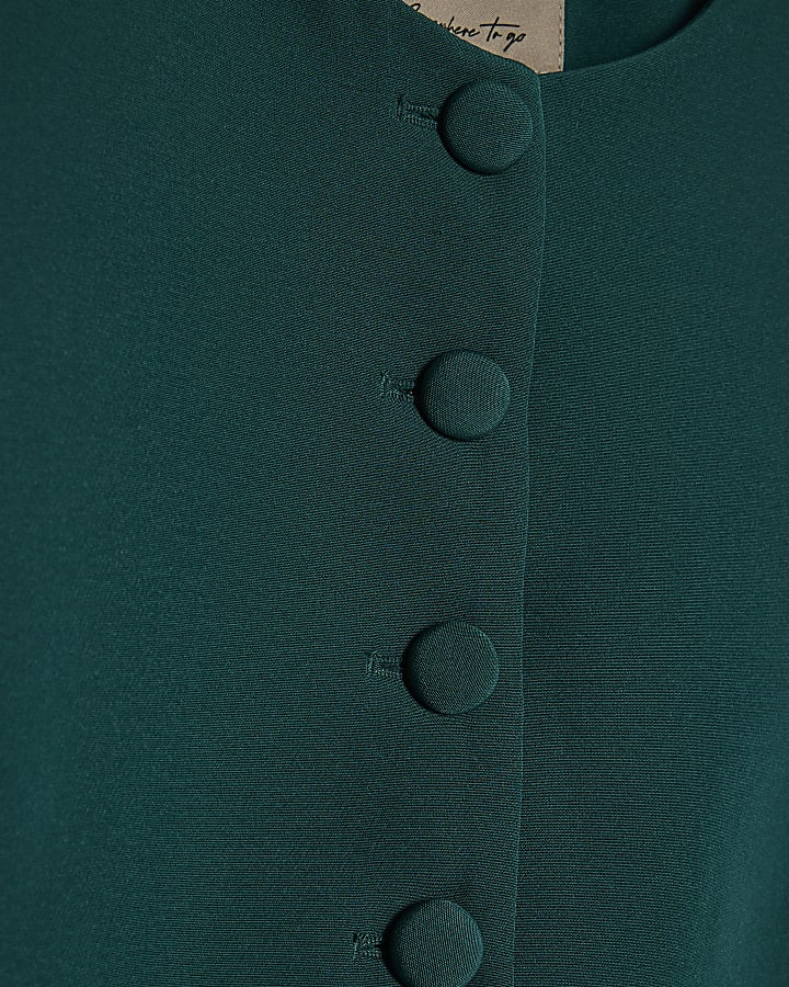 Green Cocoon Sleeve Cropped Jacket