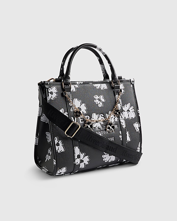 Black Daisy Chain Tote Bag