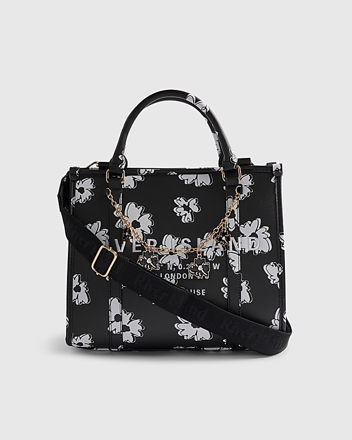 Black Daisy Chain Tote Bag