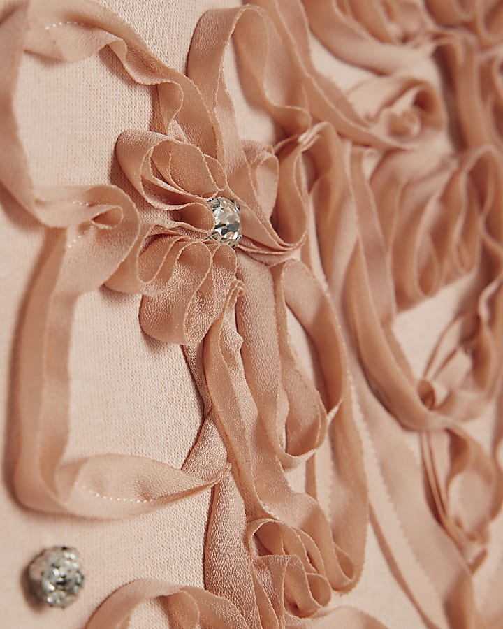 Pink Diamante Ruffle Sweatshirt