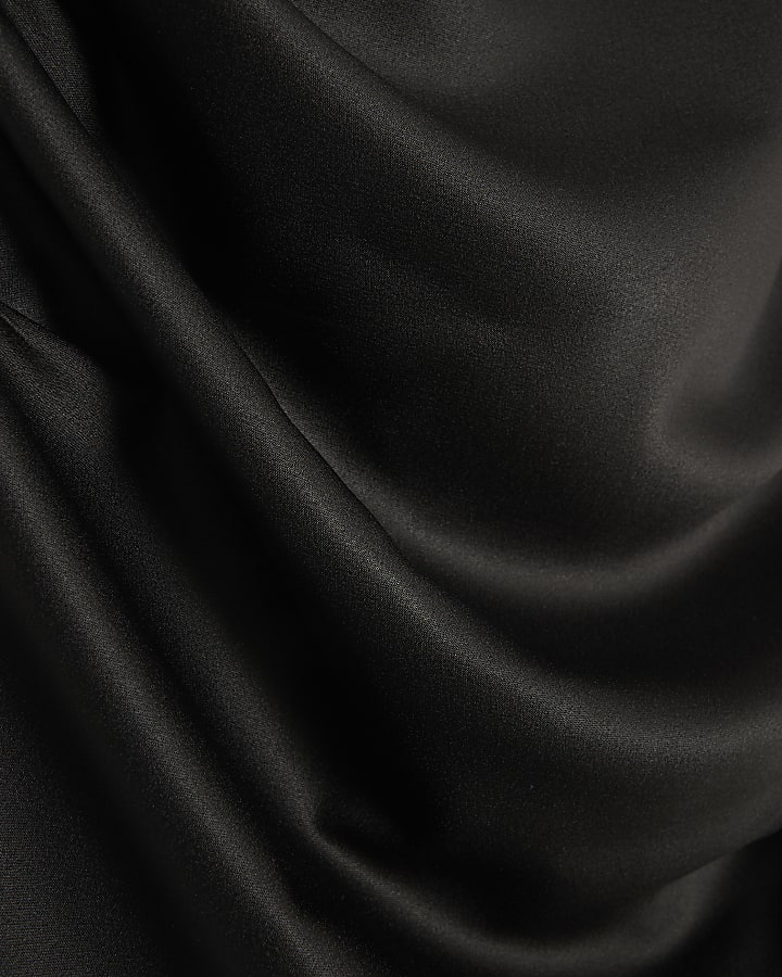 Black Slash Neck Maxi Dress