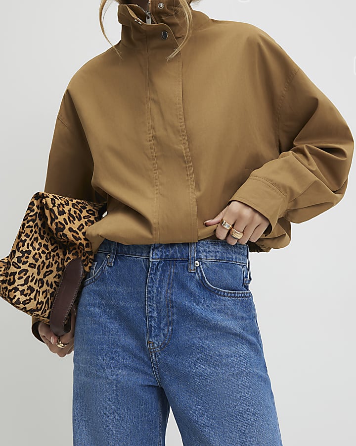 Blue Tailored Wide Leg Jeans