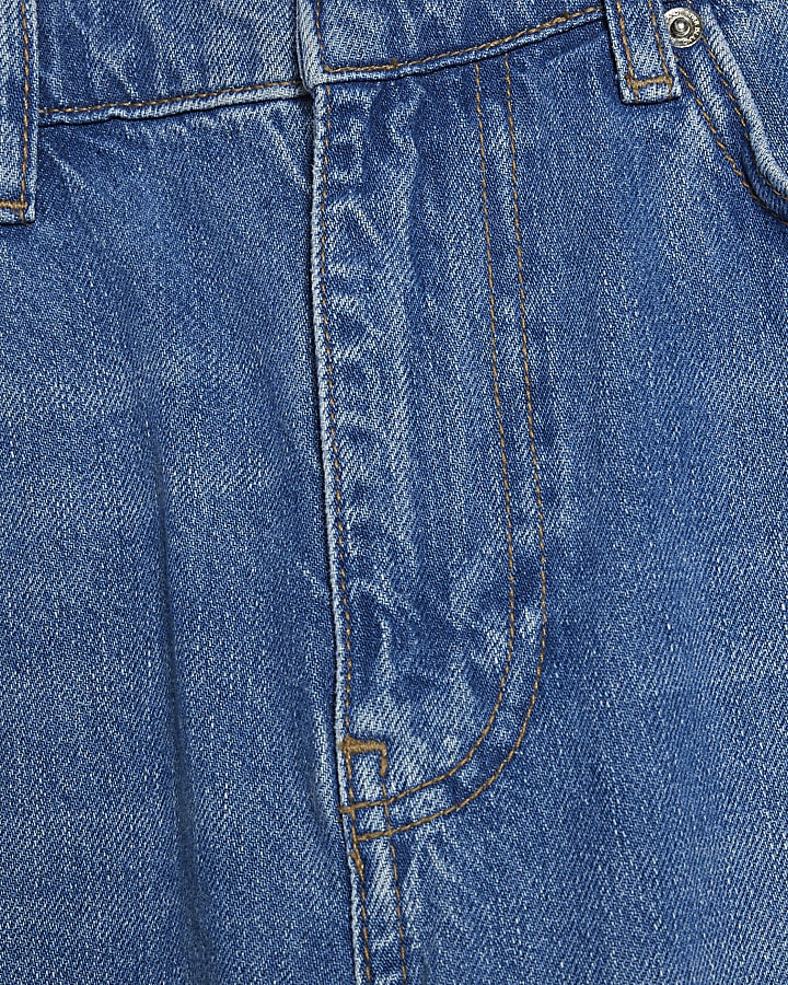 Blue Tailored Wide Leg Jeans