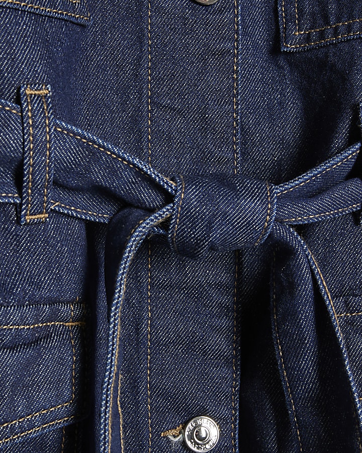 Blue Belted Denim Jacket