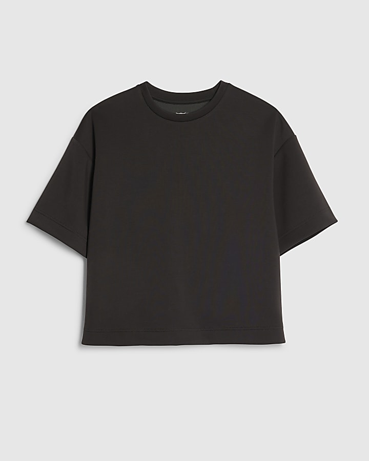 Black Premium Short Sleeve Boxy T-Shirt