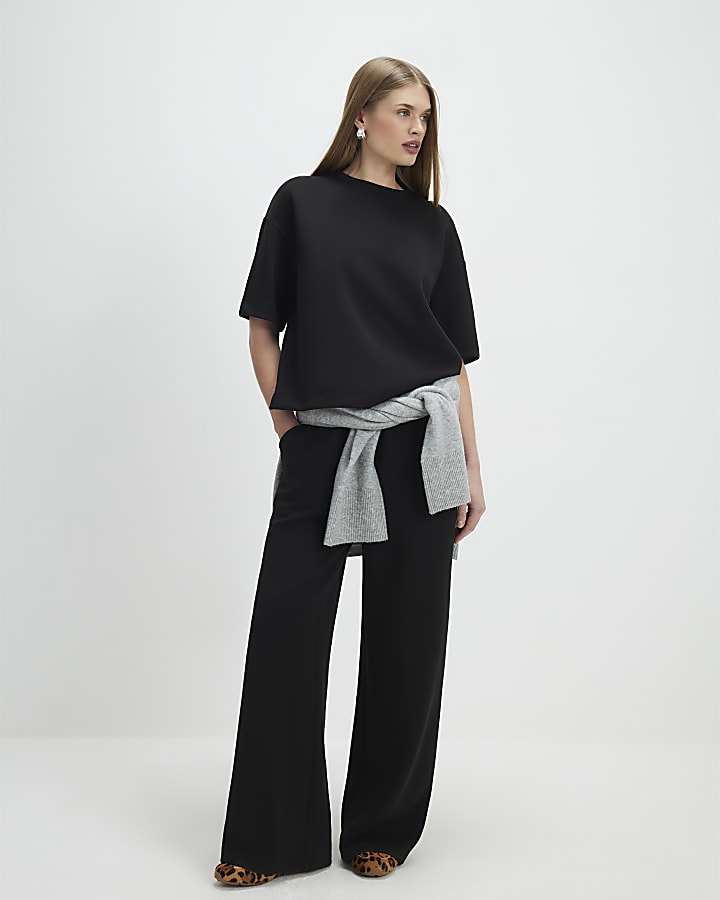 Black Premium Short Sleeve Boxy T-Shirt