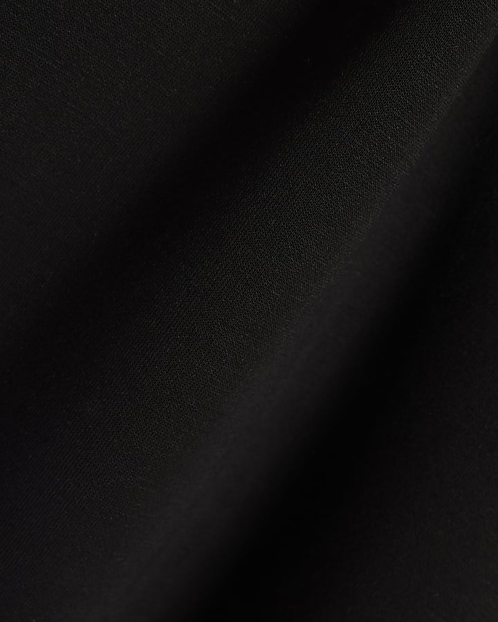 Black Premium Drawstring Wide Leg Joggers