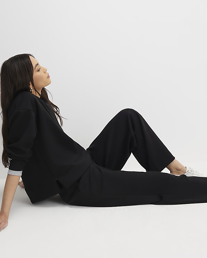 Black Premium Wide Leg Joggers