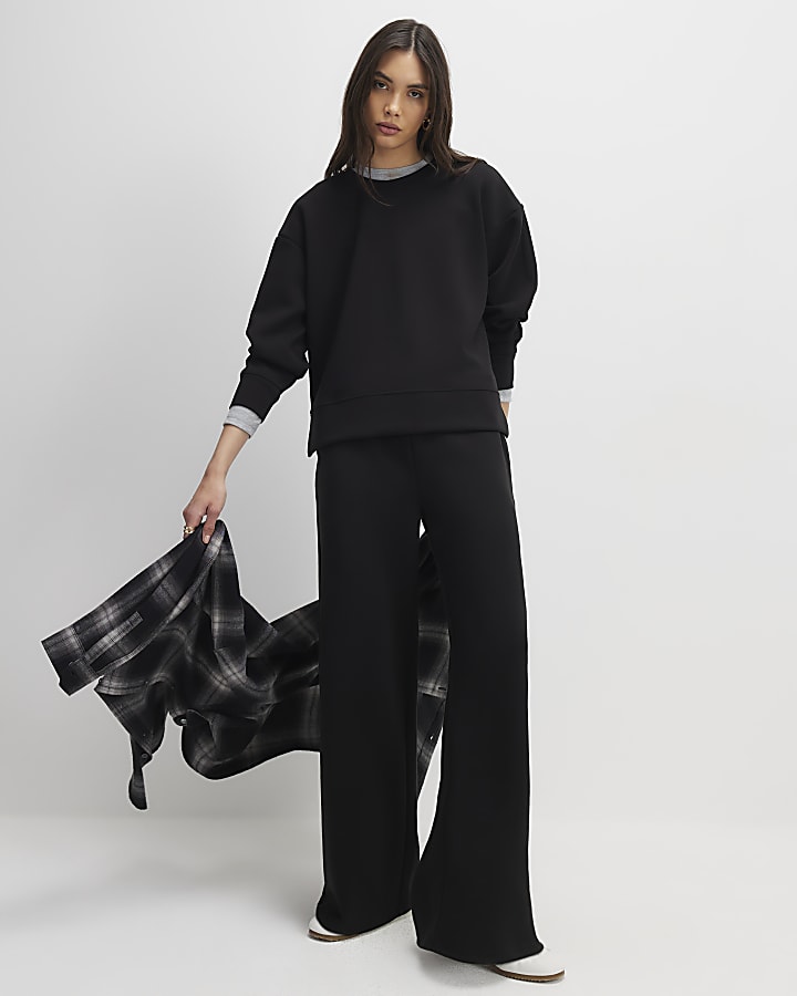 Black Premium Wide Leg Joggers