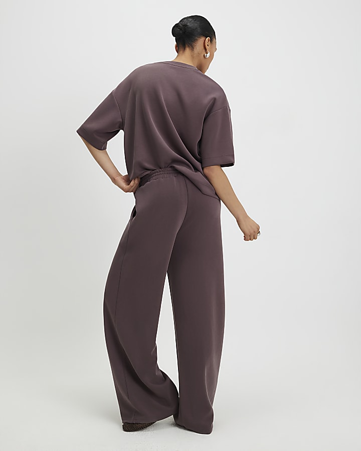 Brown Premium Wide Leg Joggers