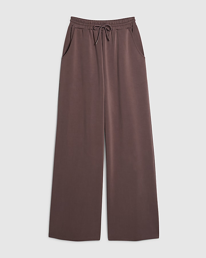 Brown Premium Wide Leg Joggers