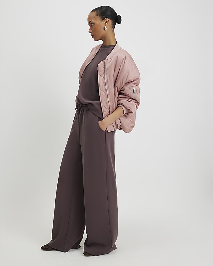 Brown Premium Wide Leg Joggers