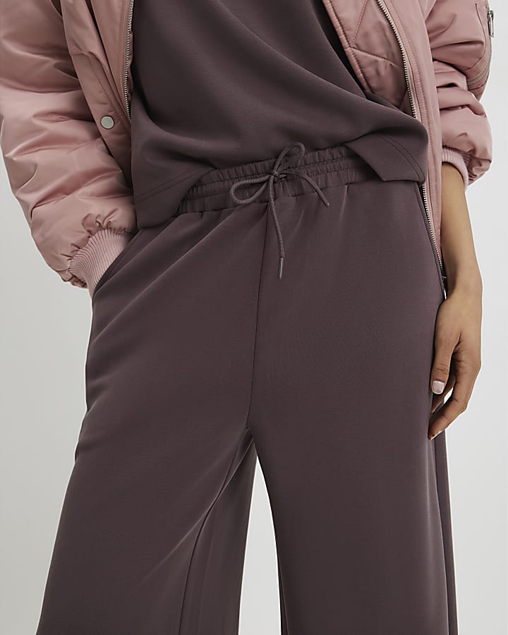 Brown Premium Wide Leg Joggers