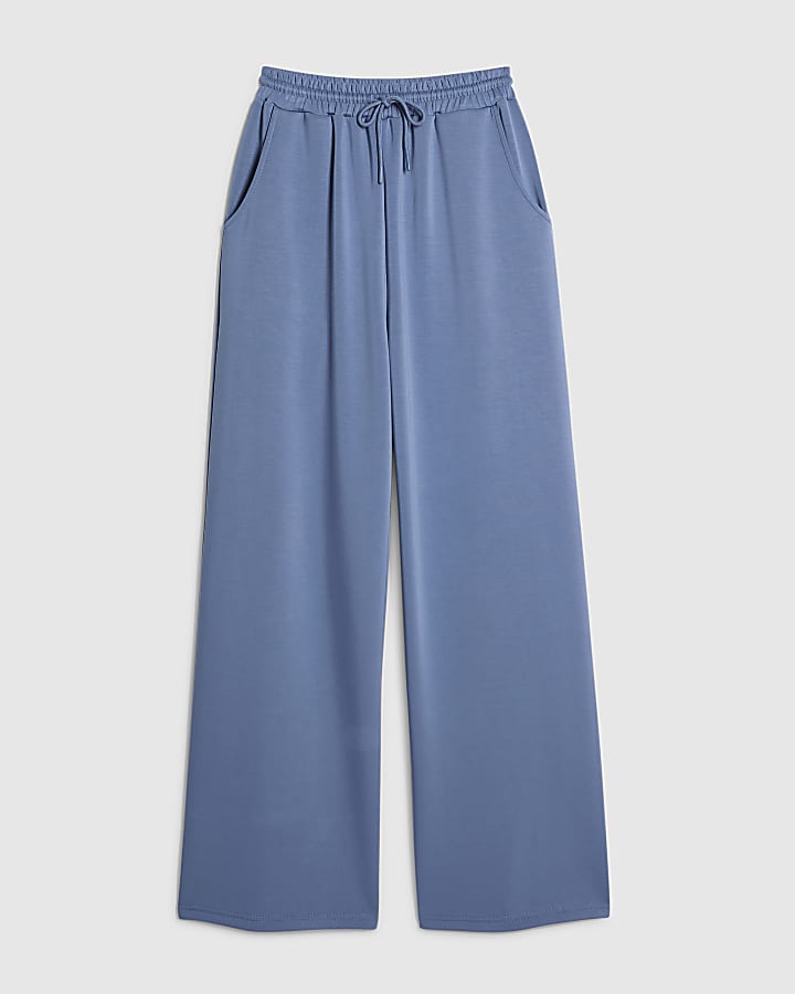 Blue Premium Wide Leg Joggers