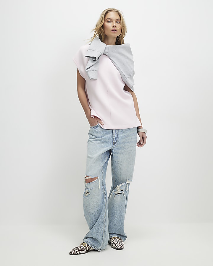 Pink Premium Twill Short Sleeve Top