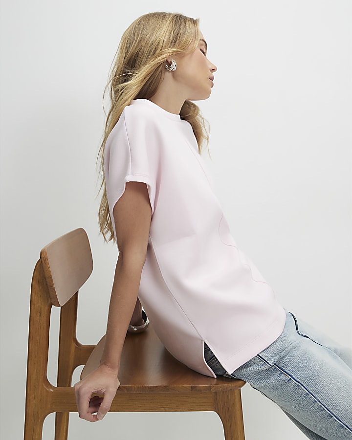 Pink Premium Twill Short Sleeve Top